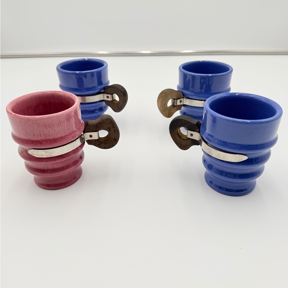 Vintage 30s Metlox 200 Poppytrail Mugs - Coffee Cup Boho Retro Organic Modern